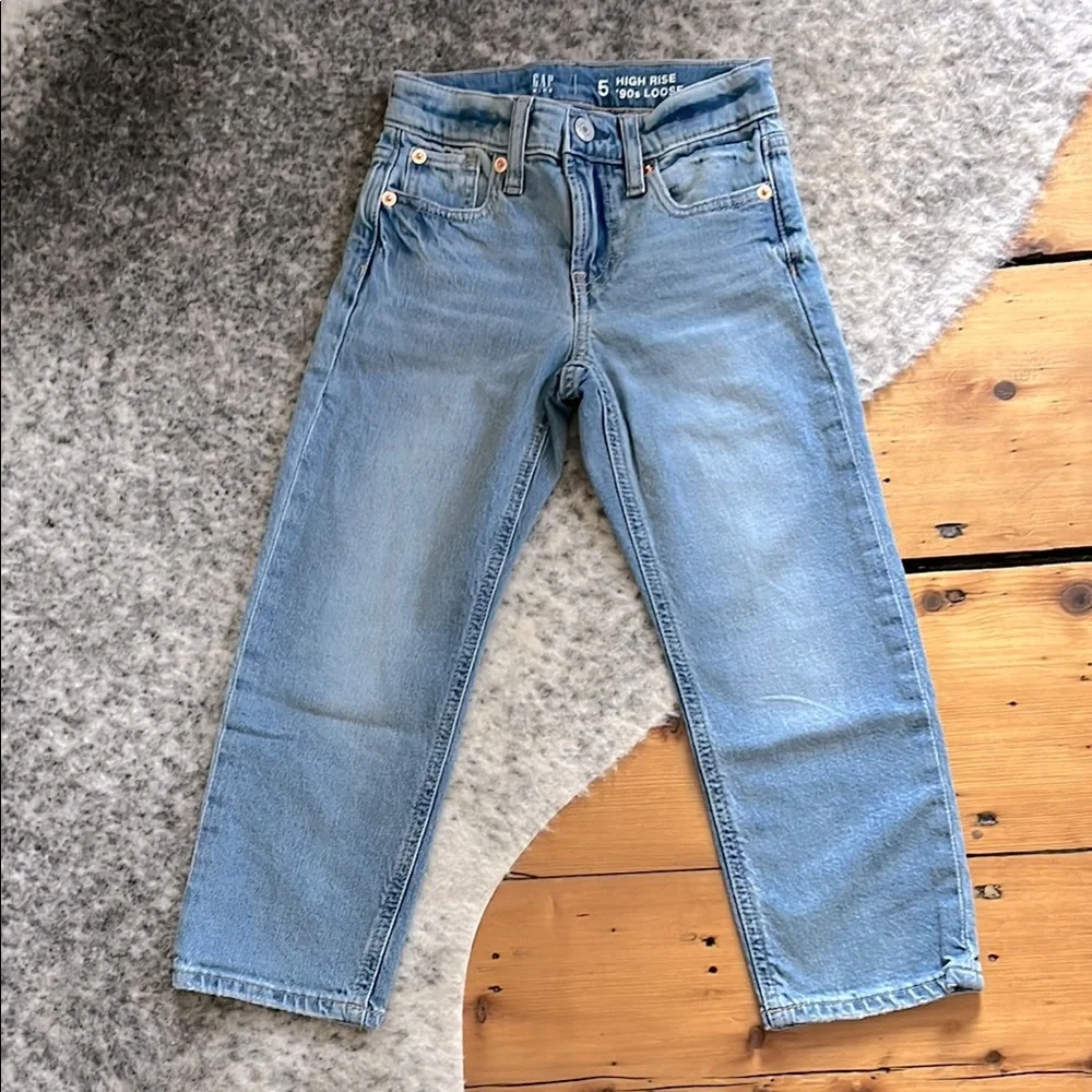 Gap Kids Girls’ High Rise '90s Light Wash Loose Jeans—5